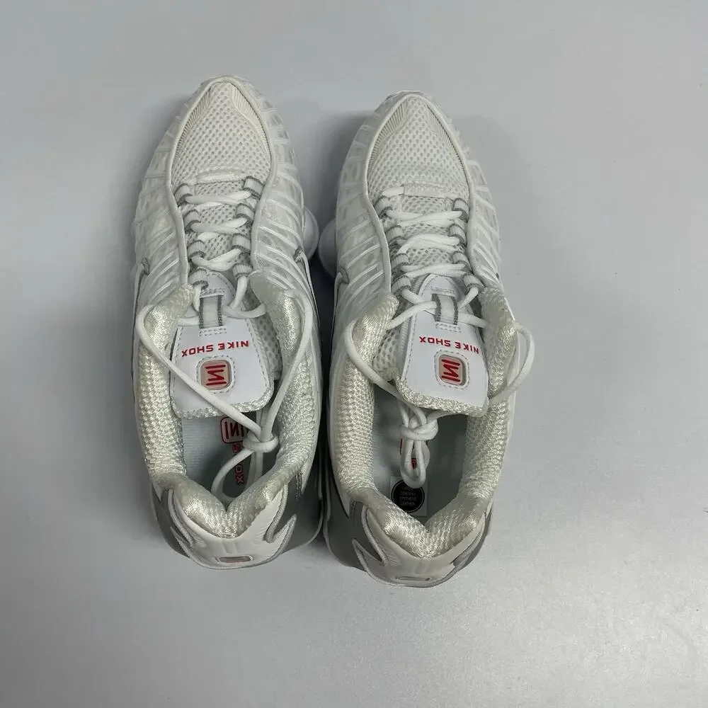 Nike Wmns Shox TL White Silver 2023 AR3566 100 Size 6.5 Women Vintage Yellowing